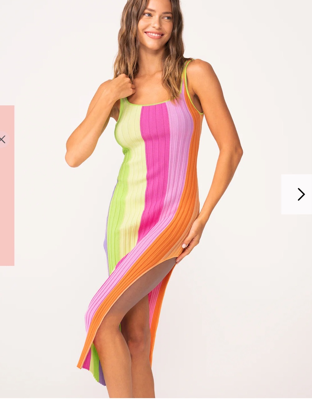 Boutique PQ swim Multi-Color Ribbed Striped Clementine Piper Dress